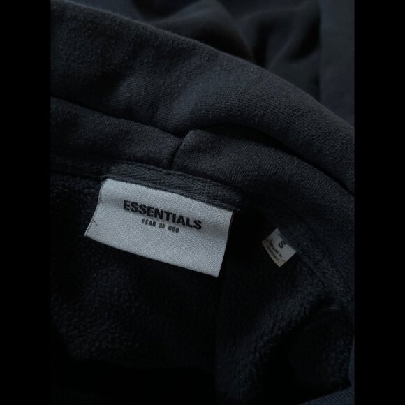Fear of God Hoodie Small Men Black Essentials Fleece Pullover Relaxed Streetwear - Picture 7 of 8